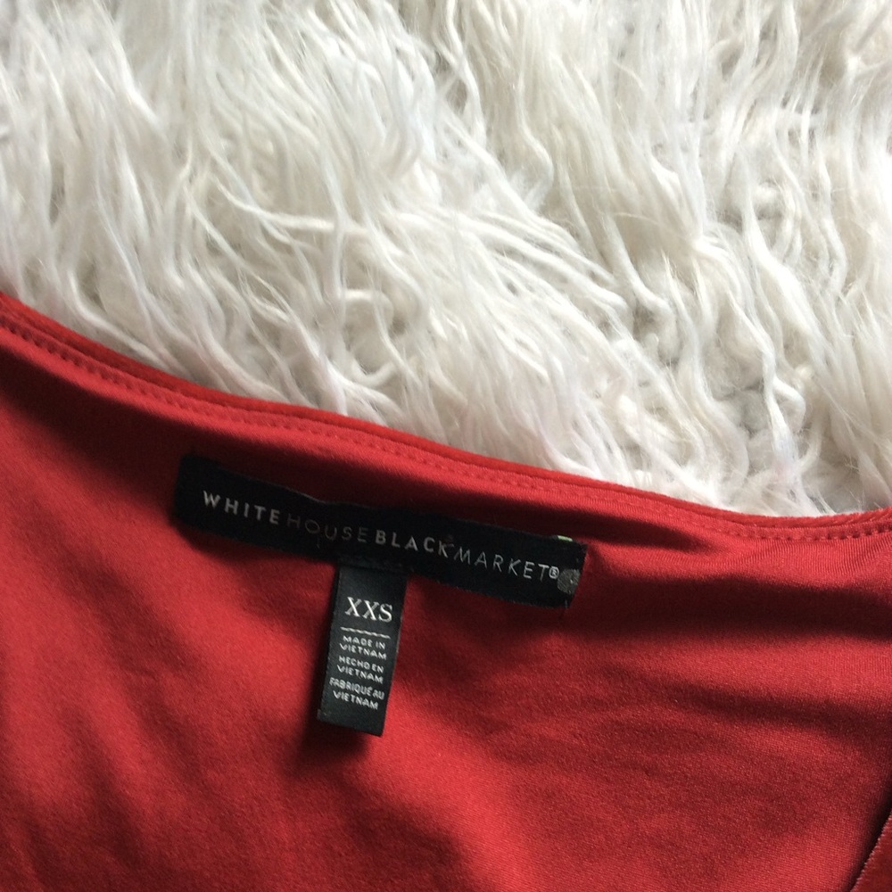 WHBM V-Neck Velvet Shell, Red - Picture 6 of 6